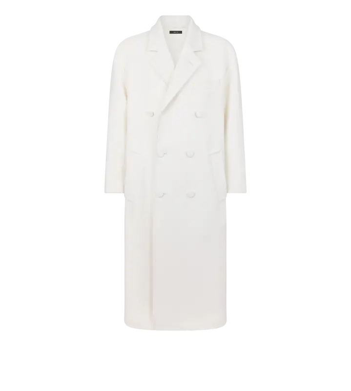 DOUBLE SPLITTABLE CASHMERE OVERCOAT WHITE online